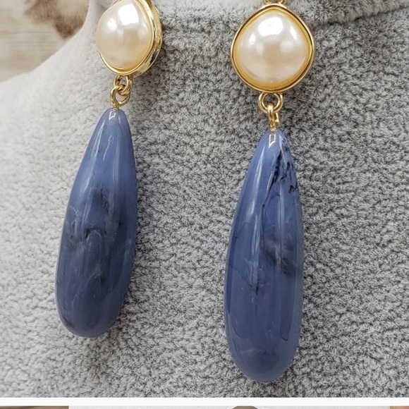 New Sugarfix By BaubleBar Druzy Stone Gold Dangle Earrings - Picture 5 of 7